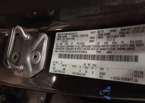 2017 Ford Escape Se z USA, uszkodzony, nr VIN 1FMCU0GDXHUF03903